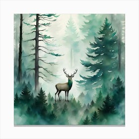 Deer In The Forest 1 Canvas Print