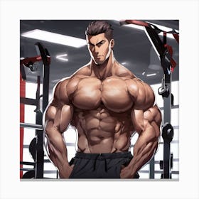 Anime Character In The Gym Canvas Print