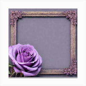 Purple Rose With Frame Canvas Print