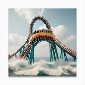 Roller Coaster In The Ocean 1 Canvas Print