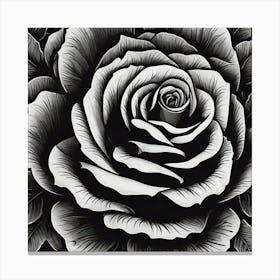 Black And White Rose Canvas Print