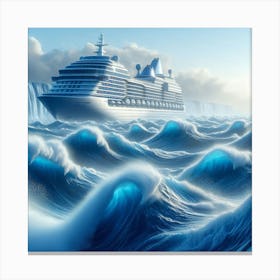 Cruise Ship In The Ocean Canvas Print