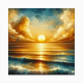 Sunset Over The Ocean 1 Canvas Print