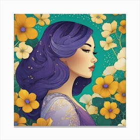 Girl In Flowers 1 Canvas Print