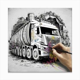 Graffiti Truck Canvas Print