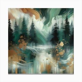 Abstract Of Forest With Trees,Wallart Painting Canvas Print