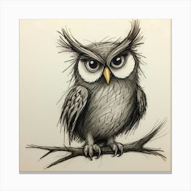 Owl Drawing 1 Canvas Print