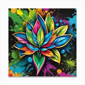 Colorful Flower Painting 2 Canvas Print