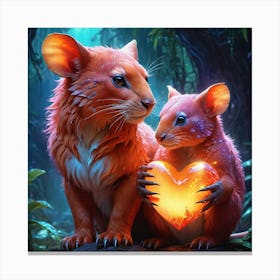 Love Glowing Love Element Animal 16 Canvas Print