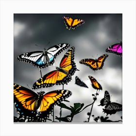 Butterflies In The Sky 5 Canvas Print