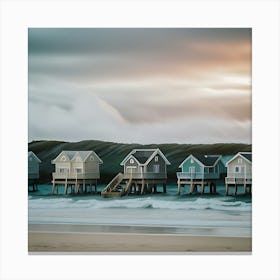 Beach Huts cuteness Canvas Print