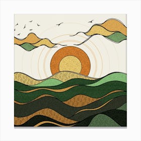 Sunset Over Mountains Canvas Print