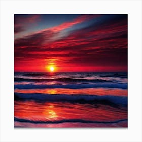 Sunset Over The Ocean 144 Canvas Print