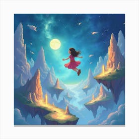 Little Girl In The Sky Canvas Print