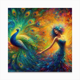 Peacock Painting Canvas Print