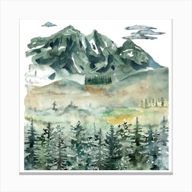 Watercolor Of Mountains van gogh watercolor Canvas Print