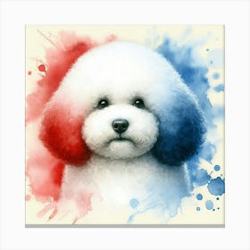 Watercolor Bichon Frise 4 Canvas Print