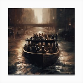 Boat In The City Canvas Print