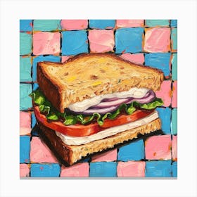 Club Sandwich Pastel Checkerboard 1 Canvas Print