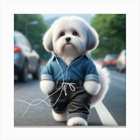 A cute dog in tension Canvas Print