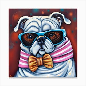 Bulldog In Sunglasses Canvas Print