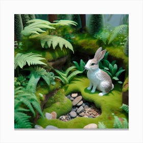Rabbit In The Forest 2 Canvas Print
