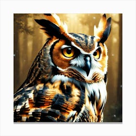 Owl In The Forest Canvas Print