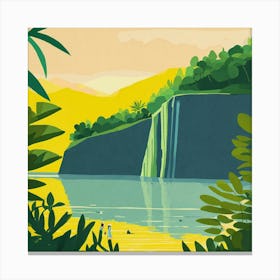 Waterfall In The Jungle Canvas Print