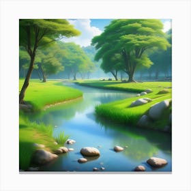 River In The Forest 16 Canvas Print