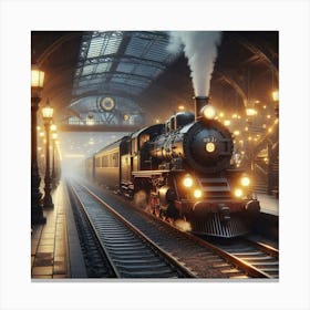 Steam Train In The Station 1 Canvas Print