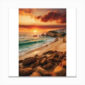 Sunset At The Beach Canvas Print