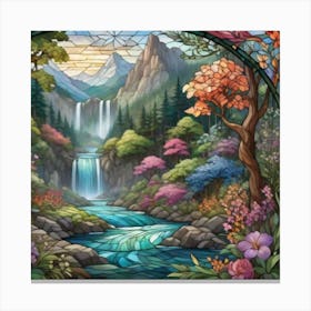 Waterfall In The Forest Canvas Print