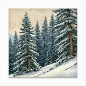 Snowy Pines 1 Canvas Print