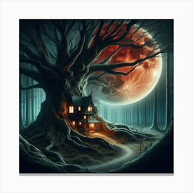 Haunted House In The Forest Canvas Print