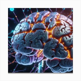 Brain With Wires 11 Canvas Print