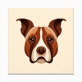 Minimalism, Staffordshire bull terrier head 5 Canvas Print