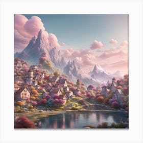 Village In The Mountains Canvas Print