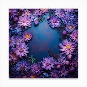 Purple Flowers On A Dark Background Canvas Print