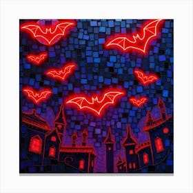 Halloween Background With Bats Canvas Print