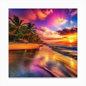 Sunset On The Beach 159 Canvas Print