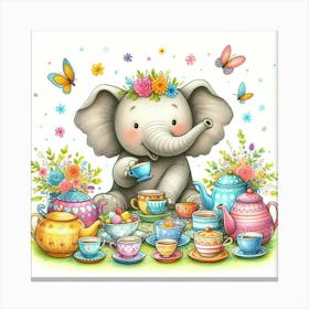 Elephant Tea Party Canvas Print