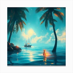 Sailor In The Sea Canvas Print