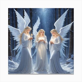 Angels In The Snow Canvas Print