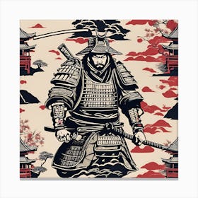 0 Japanese Samurai Canvas Print