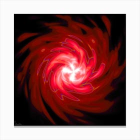 Abstract Red Flower On A Black Background Canvas Print