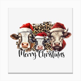 Merry Christmas Cows Canvas Print