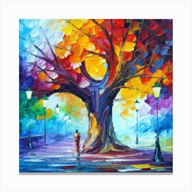 Colorful Tree oil painting abstract painting art Canvas Print