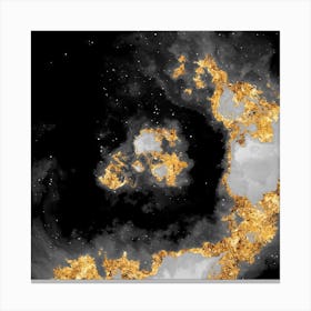100 Nebulas in Space with Stars Abstract in Black and Gold n.096 Canvas Print