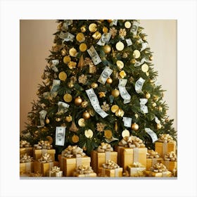 Christmas Tree With Money 2 Canvas Print