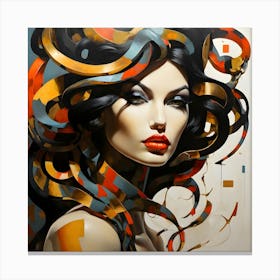 Snake Woman Art 10 1 Canvas Print